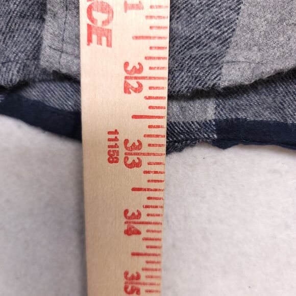 Croft & Barrow Buffalo Check Flannel Casual Button Up Shirt Mens Size M Blue - Picture 7 of 10